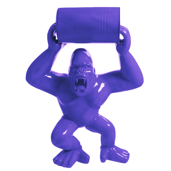 Sculpture Gorille XXL en Résine 140 cm Violet – Swiss Sculpture - Swiss-sculpture.ch