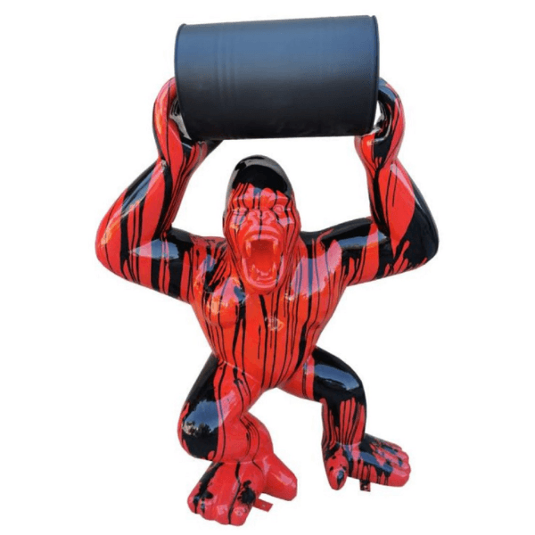 Sculpture Gorille XXL en Résine 260 cm Noir Mat – Swiss Sculpture - Swiss-sculpture.ch
