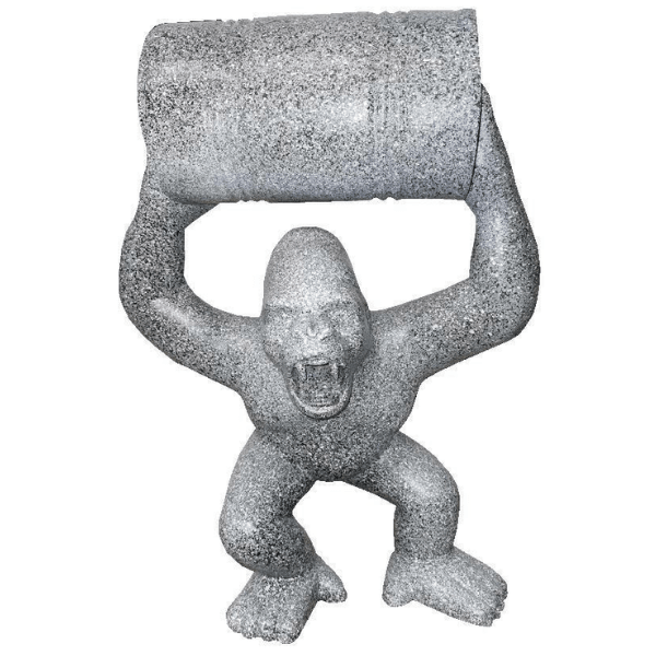 Sculpture Gorille en Résine 40 cm Argenté – Swiss Sculpture - Swiss-sculpture.ch