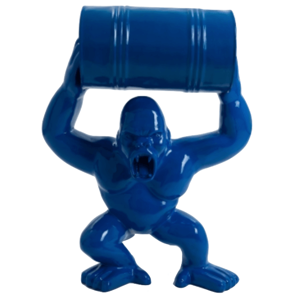 Sculpture Gorille en Résine 40 cm Bleu Nuit – Swiss Sculpture - Swiss-sculpture.ch