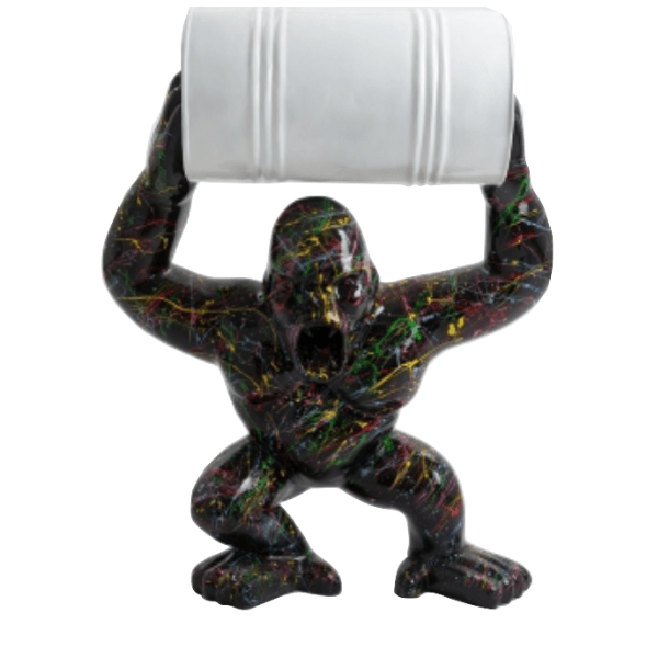 Sculpture Gorille 40 cm en Résine Noir Graffiti – Swiss Sculpture - Swiss-sculpture.ch