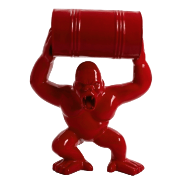 Sculpture Gorille 40 cm en Résine Rouge – Swiss Sculpture - Swiss-sculpture.ch