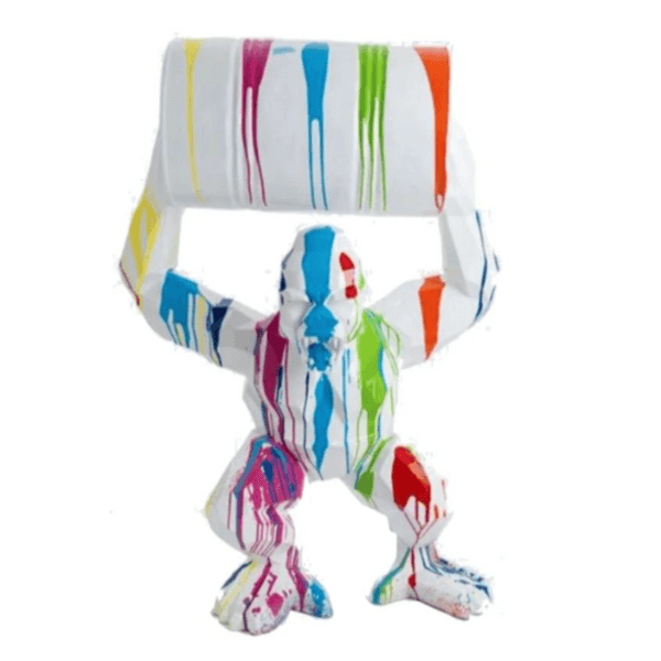 Sculpture Gorille XXL en Résine 135 cm Multicolore – Swiss Sculpture - Swiss-sculpture.ch