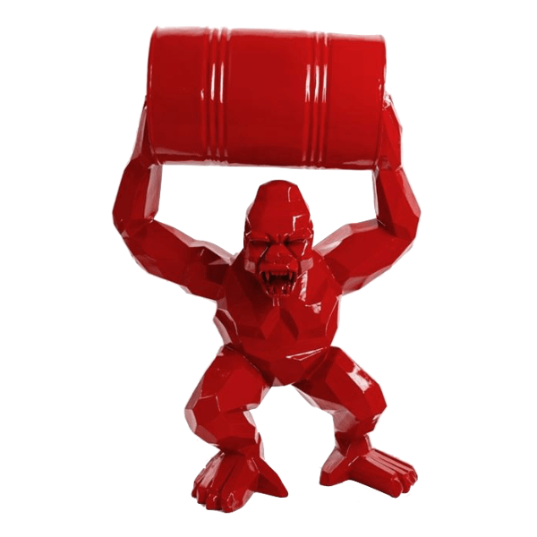 Sculpture Gorille XXL en Résine 135 cm Rouge – Swiss Sculpture - Swiss-sculpture.ch