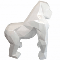 Sculpture Gorille XXL en Résine 140 cm Blanc Mat – Swiss Sculpture - Swiss-sculpture.ch