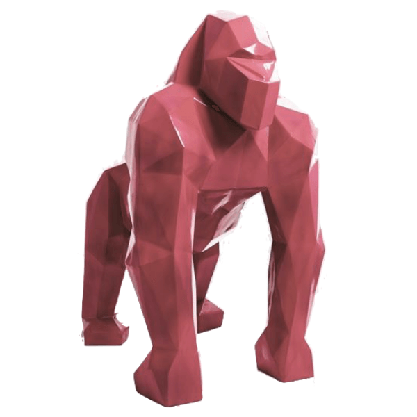 Sculpture Gorille XXL en Résine 140 cm Rose Clair – Swiss Sculpture - Swiss-sculpture.ch