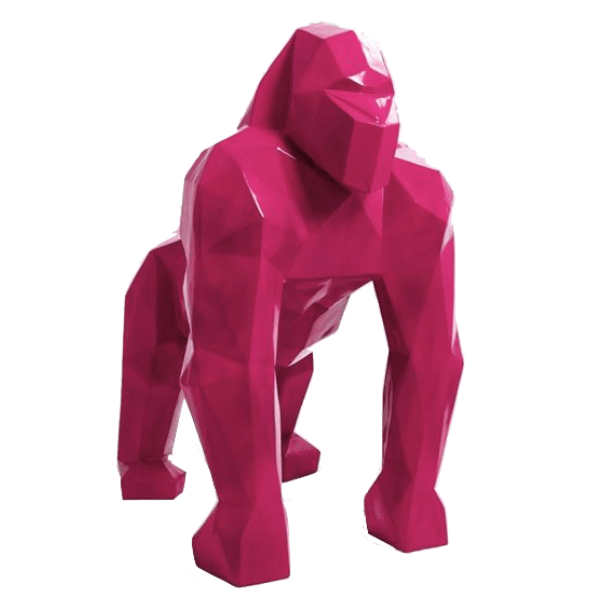 Sculpture Gorille XXL en Résine 140 cm Rose Fuchsia – Swiss Sculpture - Swiss-sculpture.ch