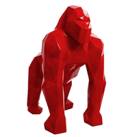 Sculpture Gorille XXL en Résine 140 cm Rouge – Swiss Sculpture - Swiss-sculpture.ch