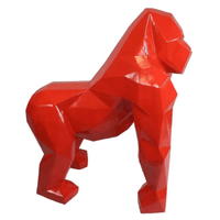Sculpture Gorille XXL en Résine 140 cm Rouge – Swiss Sculpture - Swiss-sculpture.ch