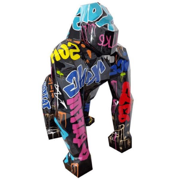Sculpture Gorille XXL en Résine 140 cm Multicolore – Swiss Sculpture - Swiss-sculpture.ch