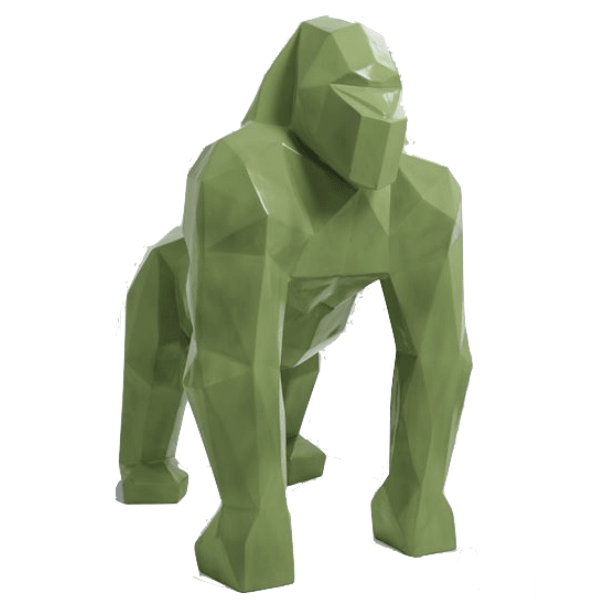 Sculpture Gorille XXL en Résine 140 cm Vert Kaki – Swiss Sculpture - Swiss-sculpture.ch