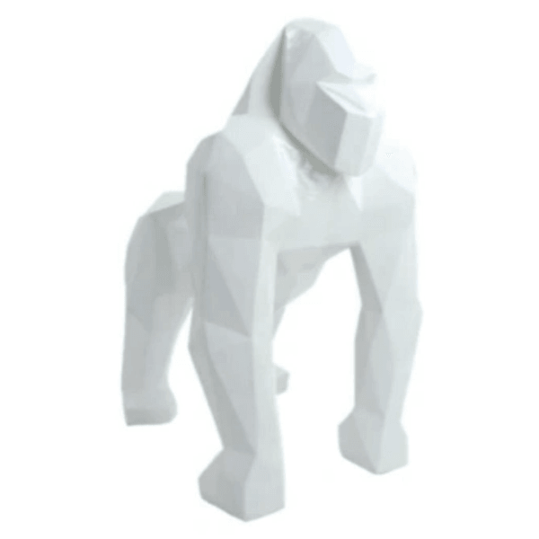 Sculpture Gorille en Résine 40 cm Blanc Mat – Swiss Sculpture - Swiss-sculpture.ch