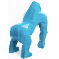 Sculpture Gorille 40 cm en Résine Bleu Ciel – Swiss Sculpture - Swiss-sculpture.ch
