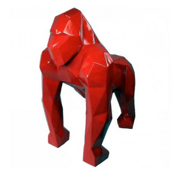 Sculpture Gorille en Résine 40 cm Rouge – Swiss Sculpture - Swiss-sculpture.ch