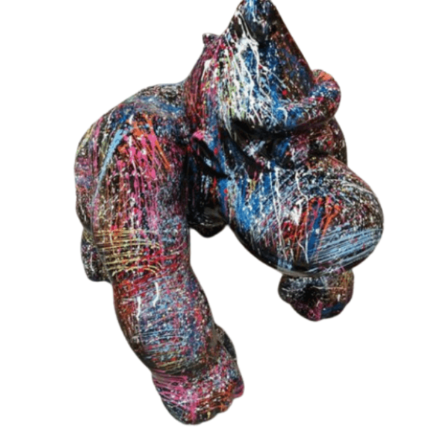 Sculpture Gorille 40 cm en Résine Noir Graffiti – Swiss Sculpture - Swiss-sculpture.ch