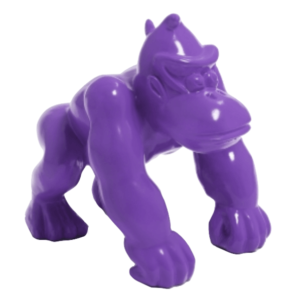 Sculpture Gorille en Résine 40 cm Violet – Swiss Sculpture - Swiss-sculpture.ch