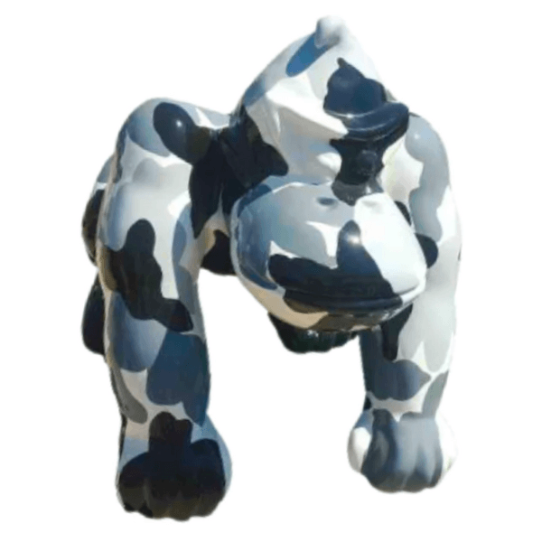 Sculpture Gorille Militaire 70 cm en Résine Noir et Blanc – Swiss Sculpture - Swiss-sculpture.ch