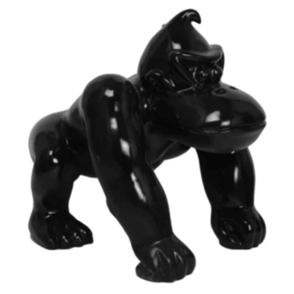 Sculpture Gorille en Résine 70 cm Noir Mat – Swiss Sculpture - Swiss-sculpture.ch