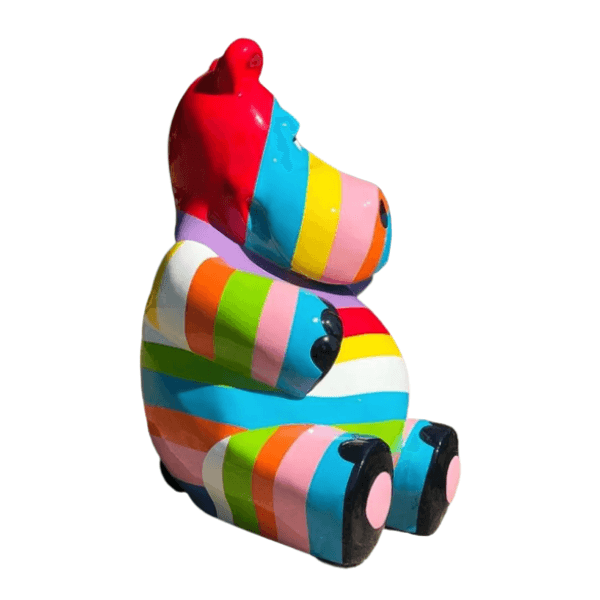 Sculpture Hippopotame XXL 100 cm en Résine Multicolore – Swiss Sculpture - Swiss-sculpture.ch