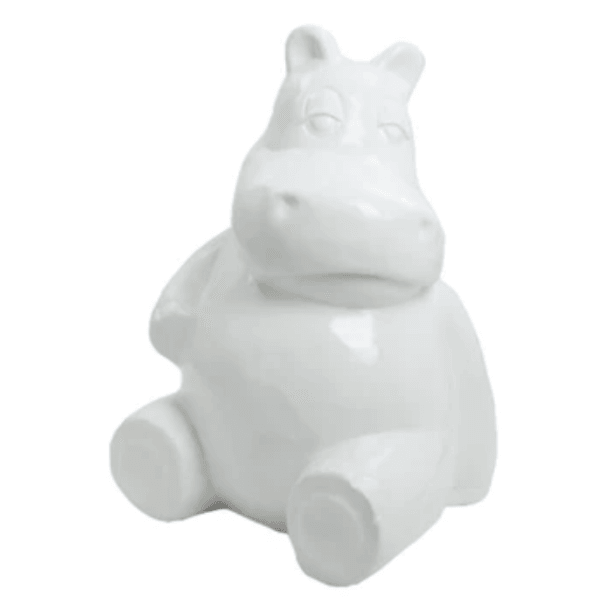 Sculpture Hippopotame XXL 100 cm Résine Blanc – Swiss Sculpture - Swiss-sculpture.ch