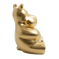 Sculpture Hippopotame XXL 100 cm Résine Dorée Brillante – Swiss Sculpture - Swiss-sculpture.ch