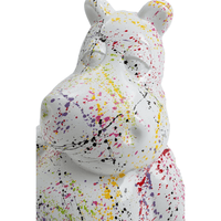 Sculpture Hippopotame XXL 100 cm Résine Blanc Mat Graffiti – Swiss Sculpture - Swiss-sculpture.ch
