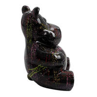 Sculpture Hippopotame XXL en Résine 100 cm Noir Graffiti – Swiss Sculpture - Swiss-sculpture.ch