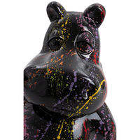 Sculpture Hippopotame XXL en Résine 100 cm Noir Graffiti – Swiss Sculpture - Swiss-sculpture.ch