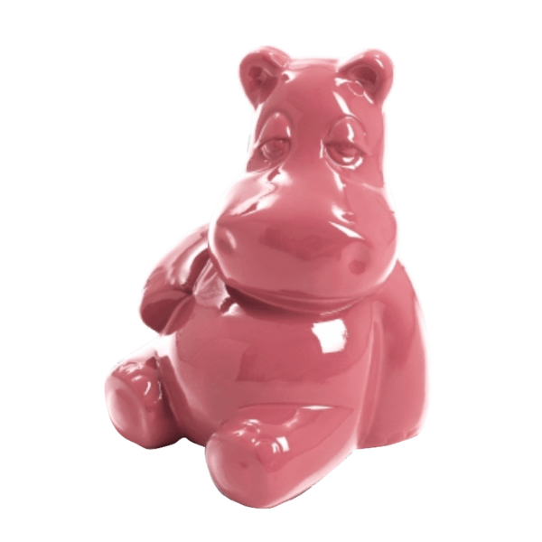 Sculpture Hippopotame XXL en Résine 100 cm Rose Clair – Swiss Sculpture - Swiss-sculpture.ch