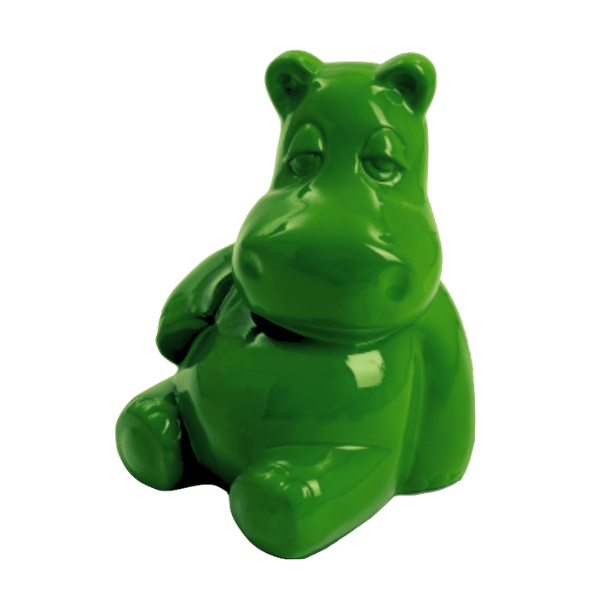 Sculpture Hippopotame XXL en Résine 100 cm Vert – Swiss Sculpture - Swiss-sculpture.ch