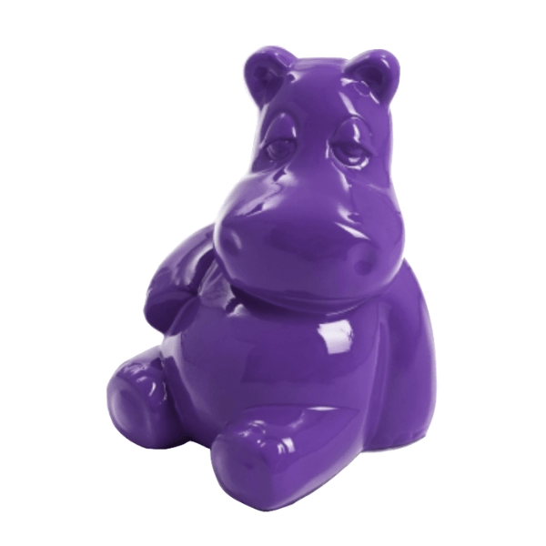 Sculpture Hippopotame XXL en Résine 100 cm Violet – Swiss Sculpture - Swiss-sculpture.ch