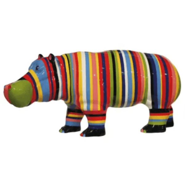 Sculpture Hippopotame XXL en Résine 180 cm Multicolore – Swiss Sculpture - Swiss-sculpture.ch