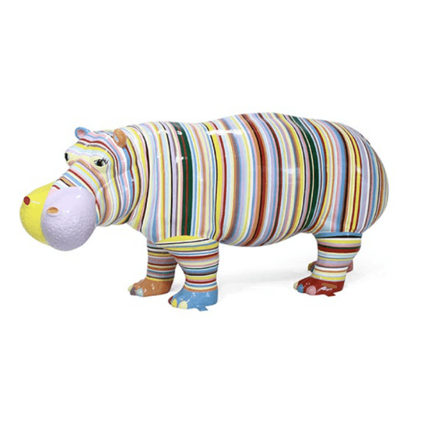 Sculpture Hippopotame XXL en Résine 180 cm Couleurs Vives – Swiss Sculpture - Swiss-sculpture.ch