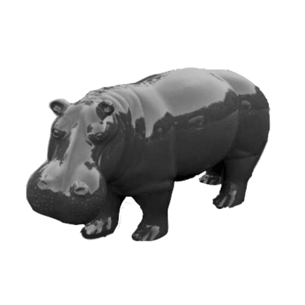 Sculpture Hippopotame XXL en Résine 180 cm Noir Mat – Swiss Sculpture - Swiss-sculpture.ch
