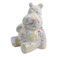 Sculpture Hippopotame 50 cm Résine Blanc Graffiti – Swiss Sculpture - Swiss-sculpture.ch