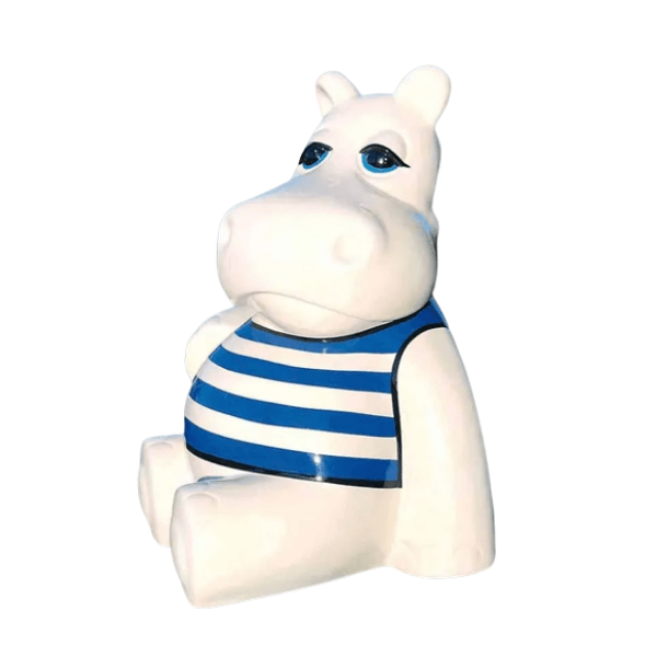 Sculpture Hippopotame 50 cm Résine Bleu Marin – Swiss Sculpture - Swiss-sculpture.ch