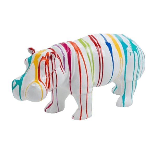 Sculpture Hippopotame en Résine 95 cm Multicolore – Swiss Sculpture - Swiss-sculpture.ch