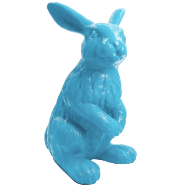 Sculpture Lapin XXL en Résine 115 cm Bleu Ciel – Swiss Sculpture - Swiss-sculpture.ch