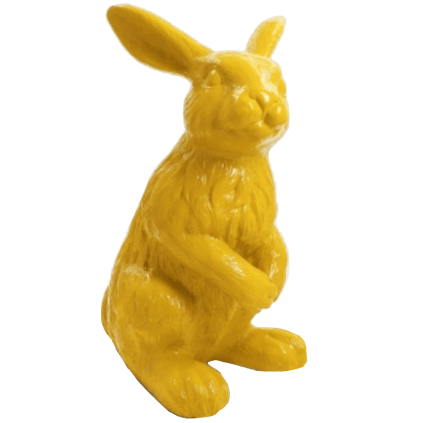 Sculpture Lapin XXL en Résine 115 cm Jaune – Swiss Sculpture - Swiss-sculpture.ch