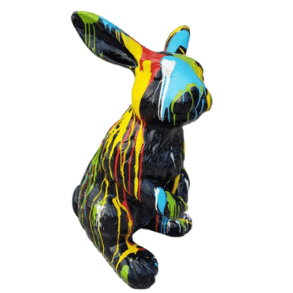 Sculpture Lapin XXL en Résine 115 cm Multicolore – Swiss Sculpture - Swiss-sculpture.ch