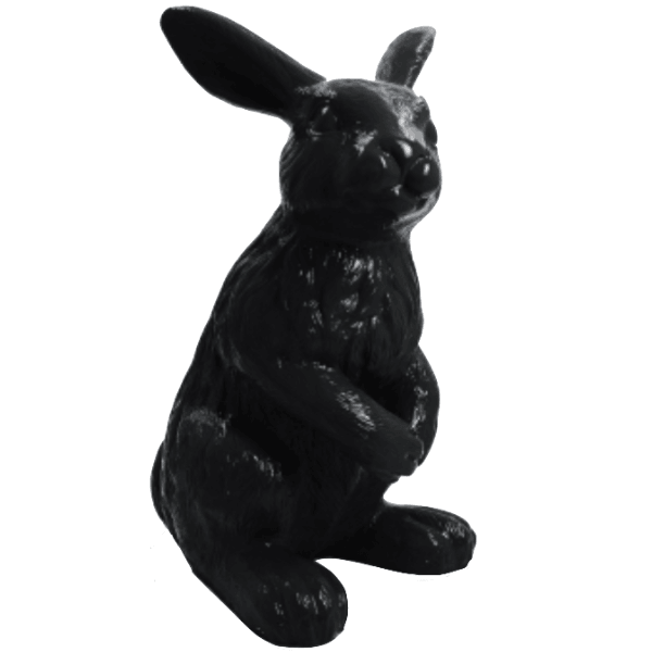 Sculpture Lapin XXL en Résine 115 cm Noir Mat – Swiss Sculpture - Swiss-sculpture.ch