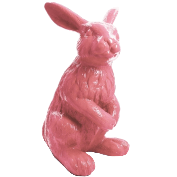 Sculpture Lapin XXL en Résine 115 cm Rose Clair – Swiss Sculpture - Swiss-sculpture.ch