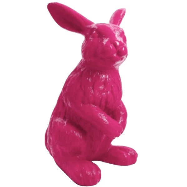Sculpture Lapin XXL en Résine 115 cm Rose Fuchsia – Swiss Sculpture - Swiss-sculpture.ch