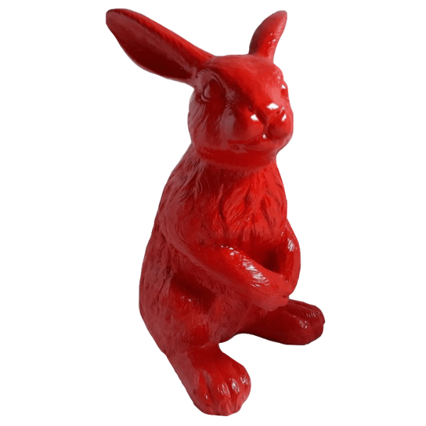 Sculpture Lapin XXL en Résine 115 cm Rouge – Swiss Sculpture - Swiss-sculpture.ch