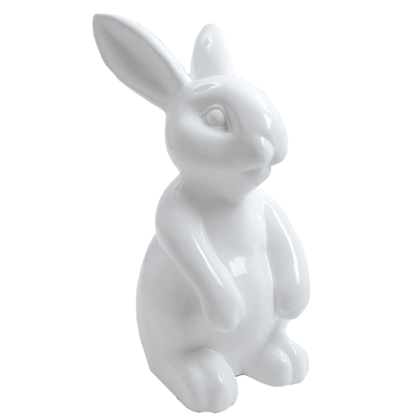 Sculpture Lapin en Résine 60 cm Blanc Mat – Swiss Sculpture - Swiss-sculpture.ch