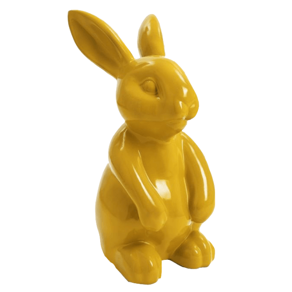 Sculpture Lapin en Résine 60 cm Jaune – Swiss Sculpture - Swiss-sculpture.ch