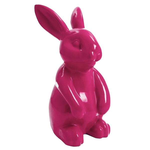 Sculpture Lapin en Résine 60 cm Rose Fuchsia – Swiss Sculpture - Swiss-sculpture.ch