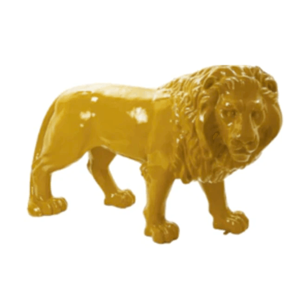 Sculpture Lion XXL en Résine 190 cm Jaune Mat – Swiss Sculpture - Swiss-sculpture.ch