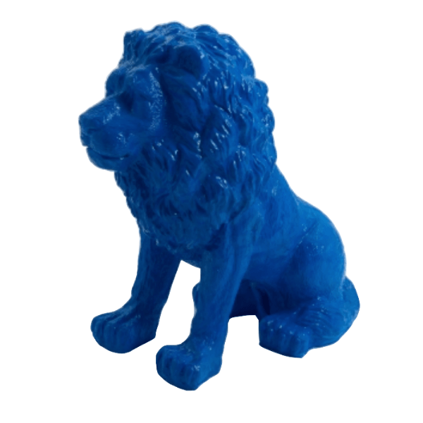 Sculpture Lion Résine 65 cm Bleu Brillant – Swiss Sculpture - Swiss-sculpture.ch