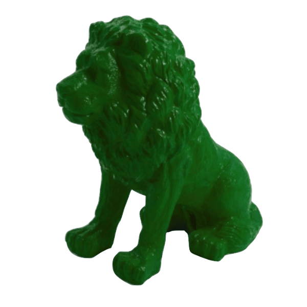 Sculpture Lion en Résine 65 cm Vert – Swiss Sculpture - Swiss-sculpture.ch